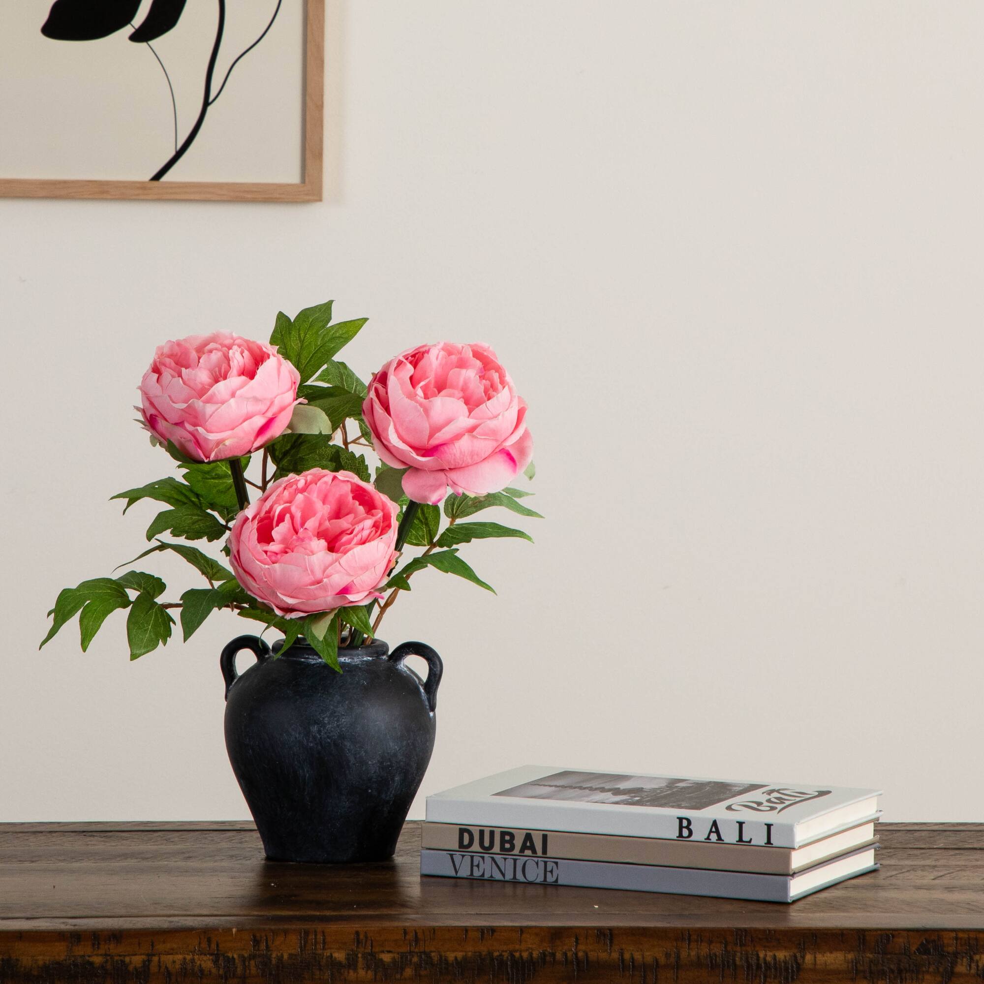 20" Pink Peony Flower Stems, 3ct.